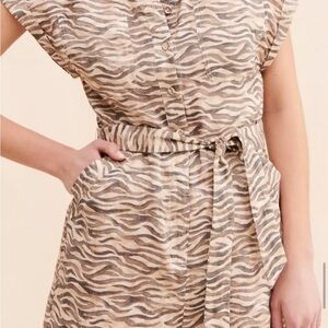 Anthropologie Zebra Print Mini Romper
